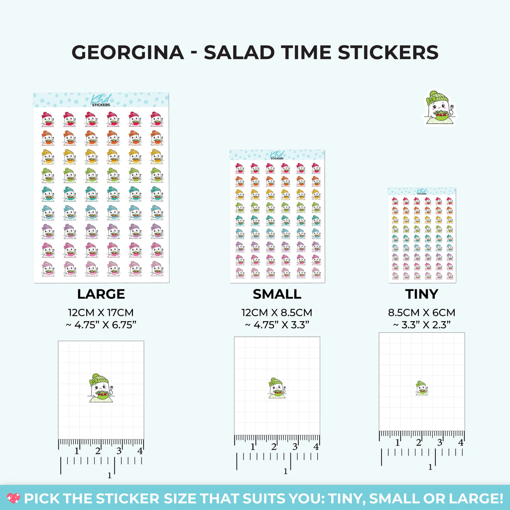 Georgina Ghost with a Salad Stickers