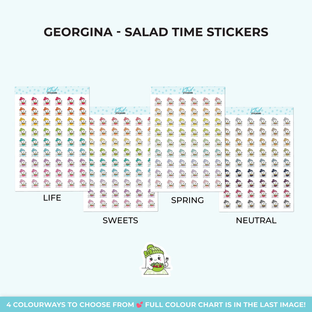 Georgina Ghost with a Salad Stickers