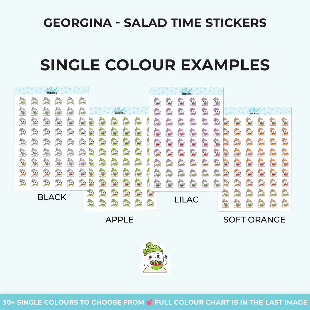 Georgina Ghost with a Salad Stickers