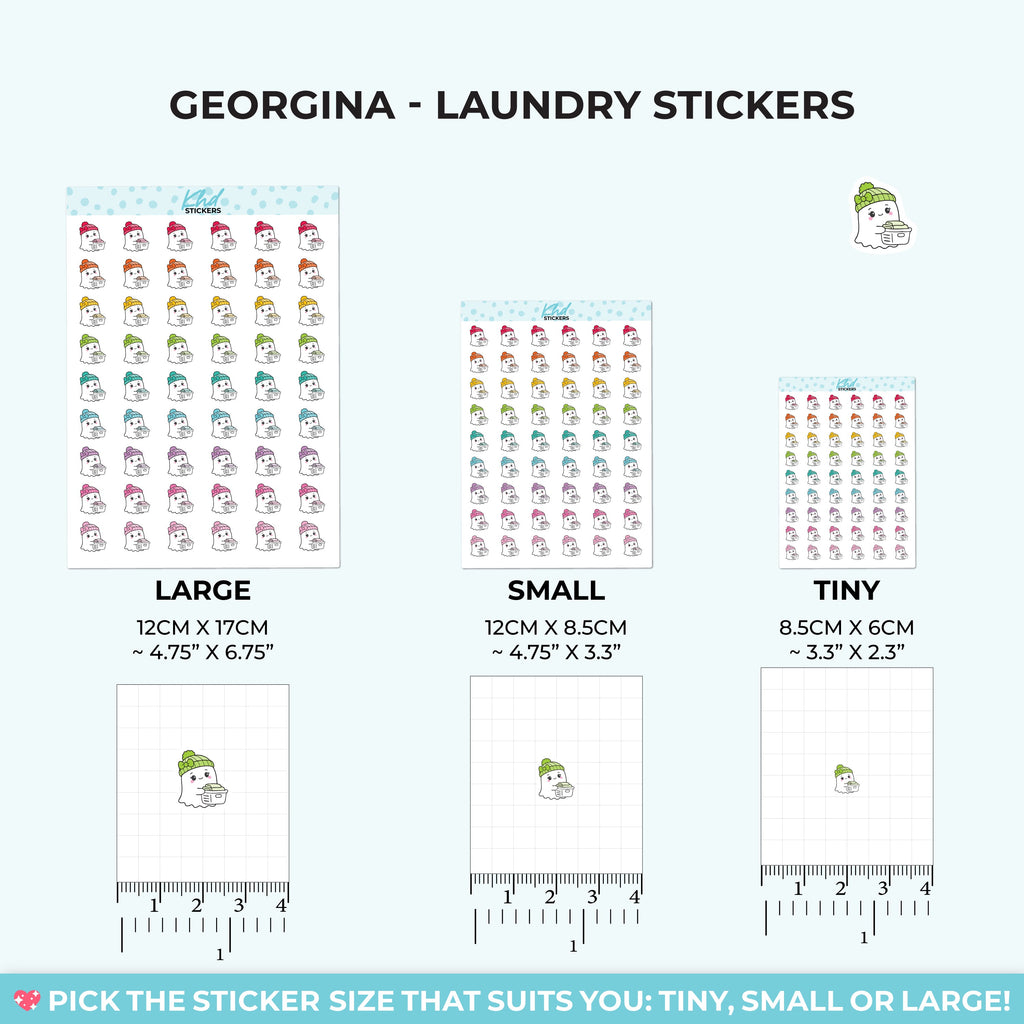 Georgina Ghost Doing Laundry Stickers