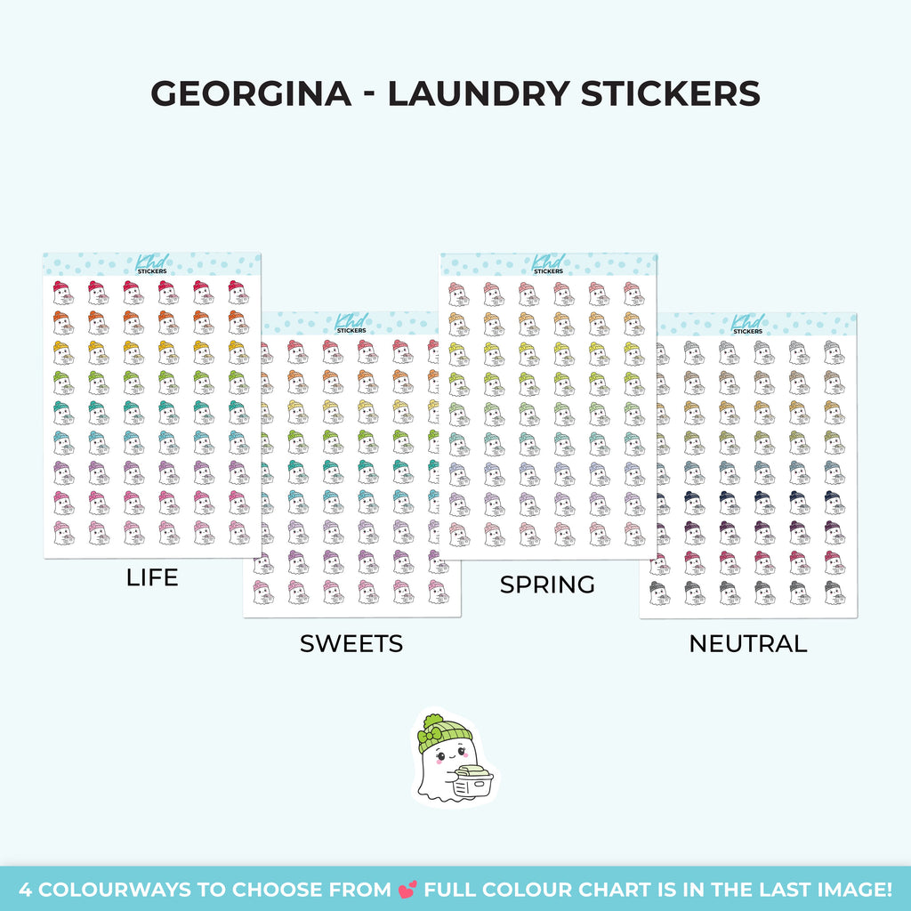 Georgina Ghost Doing Laundry Stickers