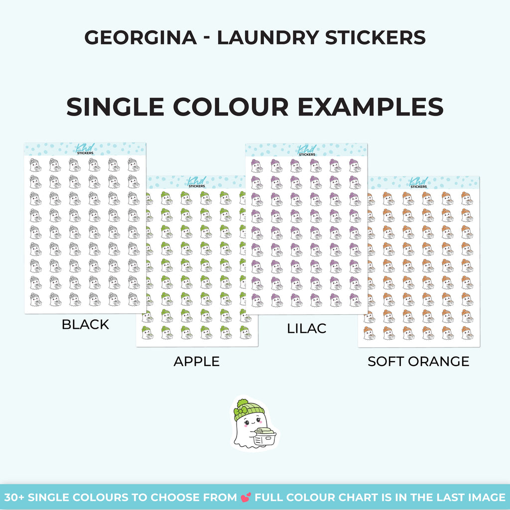 Georgina Ghost Doing Laundry Stickers