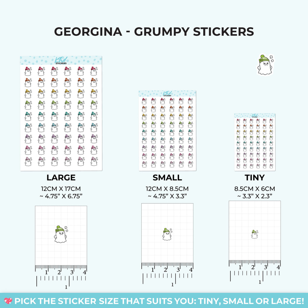 Georgina Ghost Feeling Grumpy Stickers