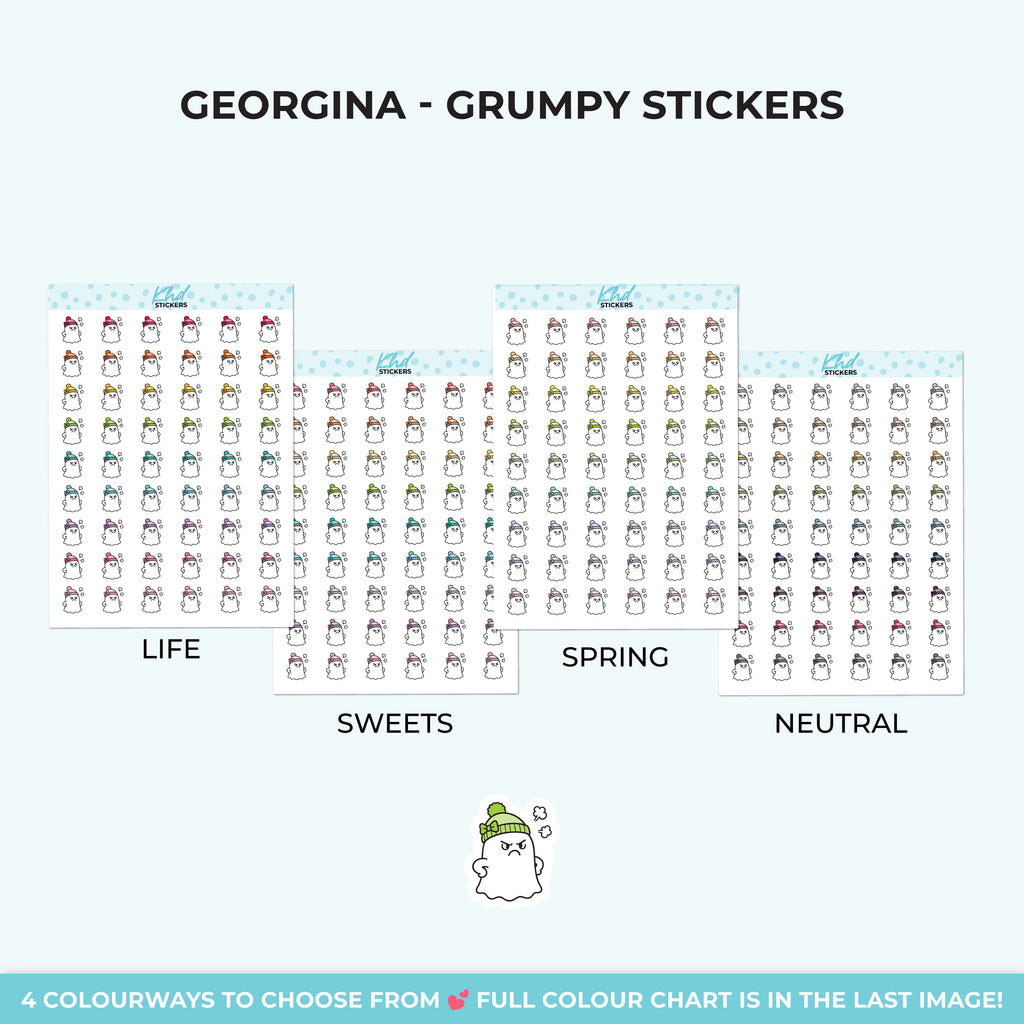 Georgina Ghost Feeling Grumpy Stickers
