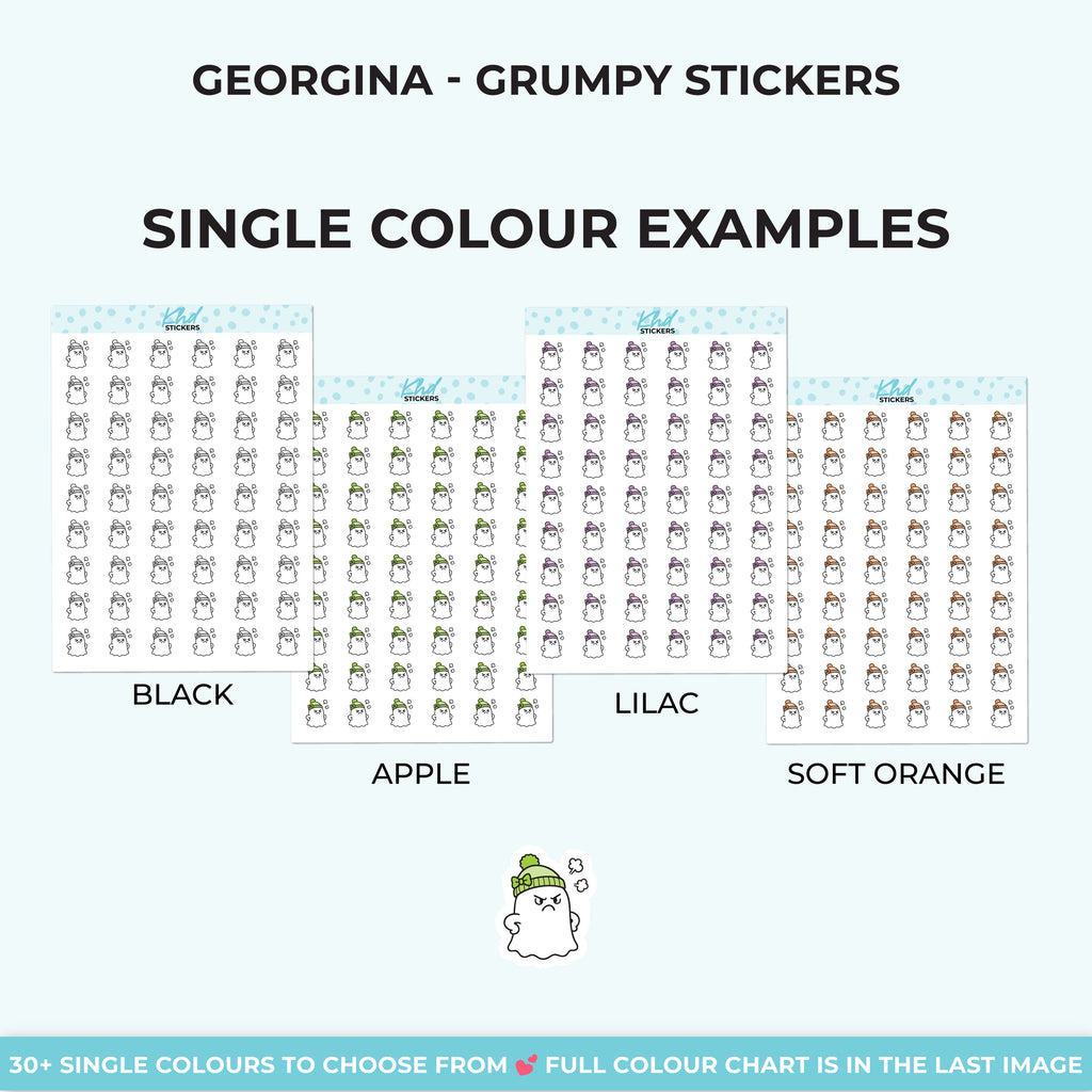 Georgina Ghost Feeling Grumpy Stickers