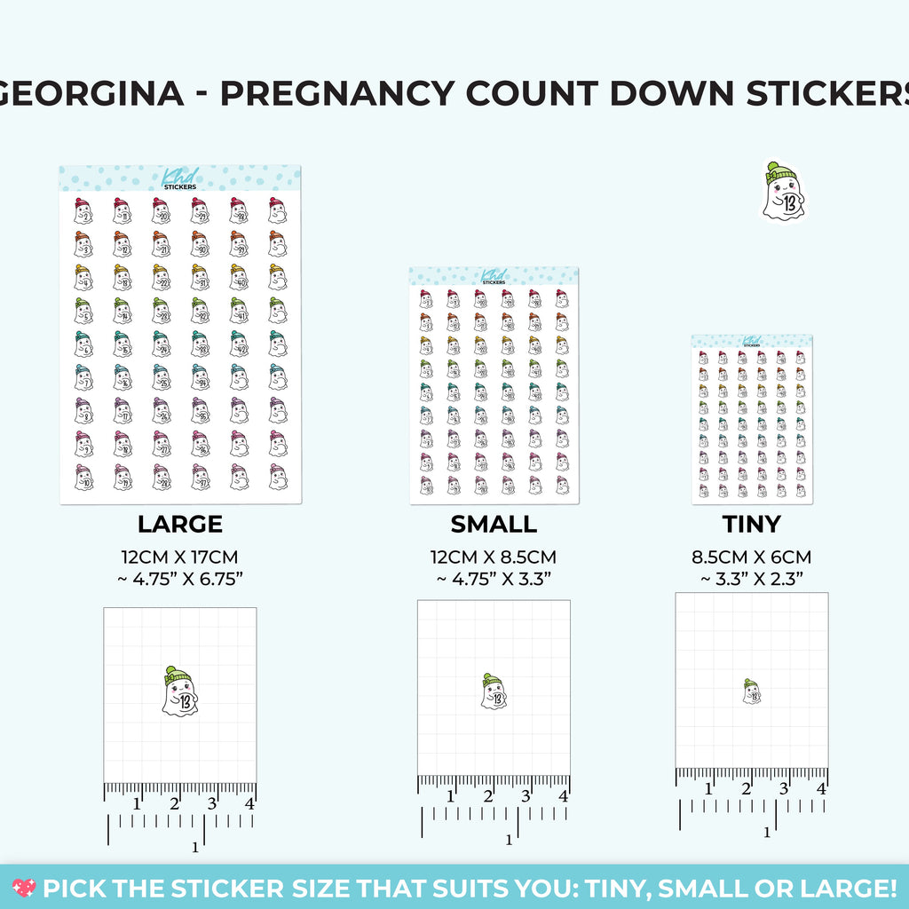 Georgina Ghost Pregnancy Countdown Stickers
