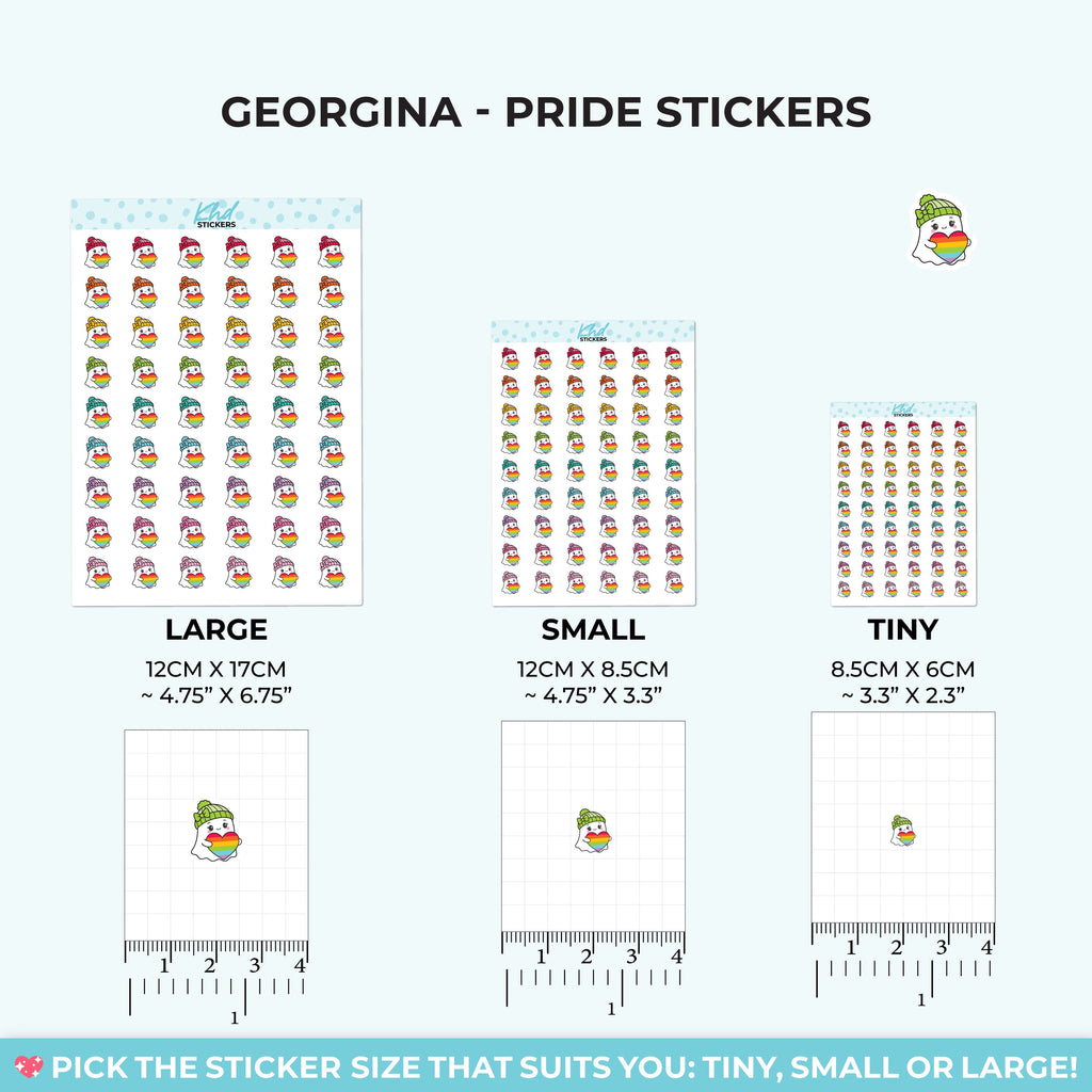 Georgina Ghost Celebrating Pride Stickers