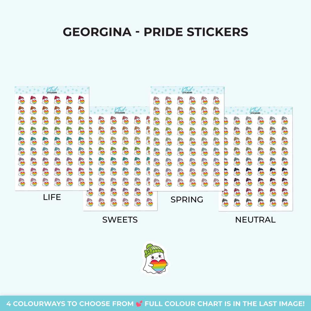 Georgina Ghost Celebrating Pride Stickers