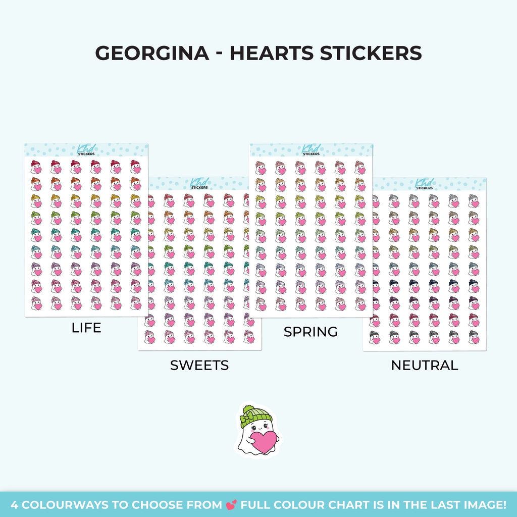 Georgina Ghost with Hearts Stickers