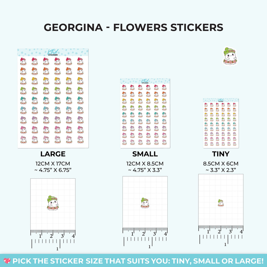 Georgina Ghost with Flowers Stickers