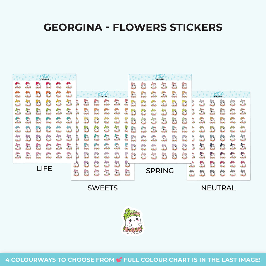 Georgina Ghost with Flowers Stickers