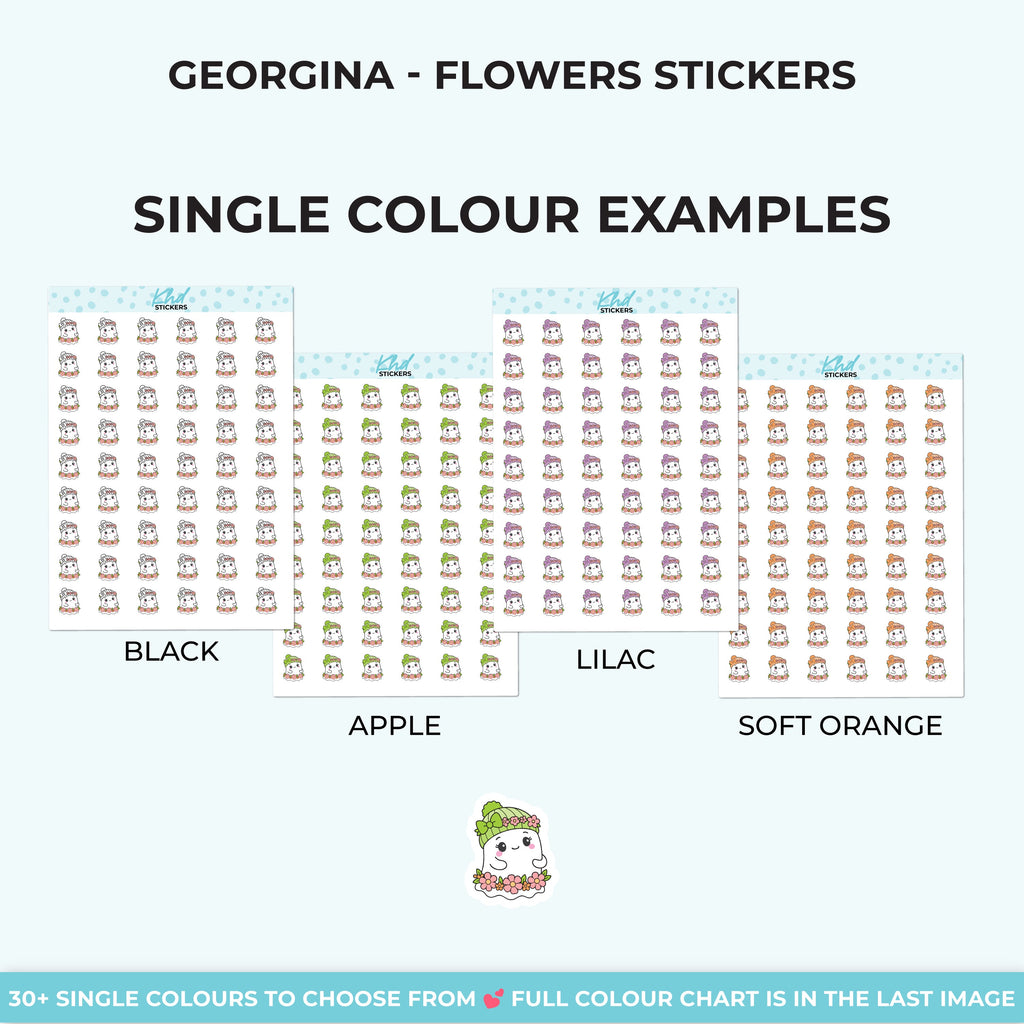 Georgina Ghost with Flowers Stickers