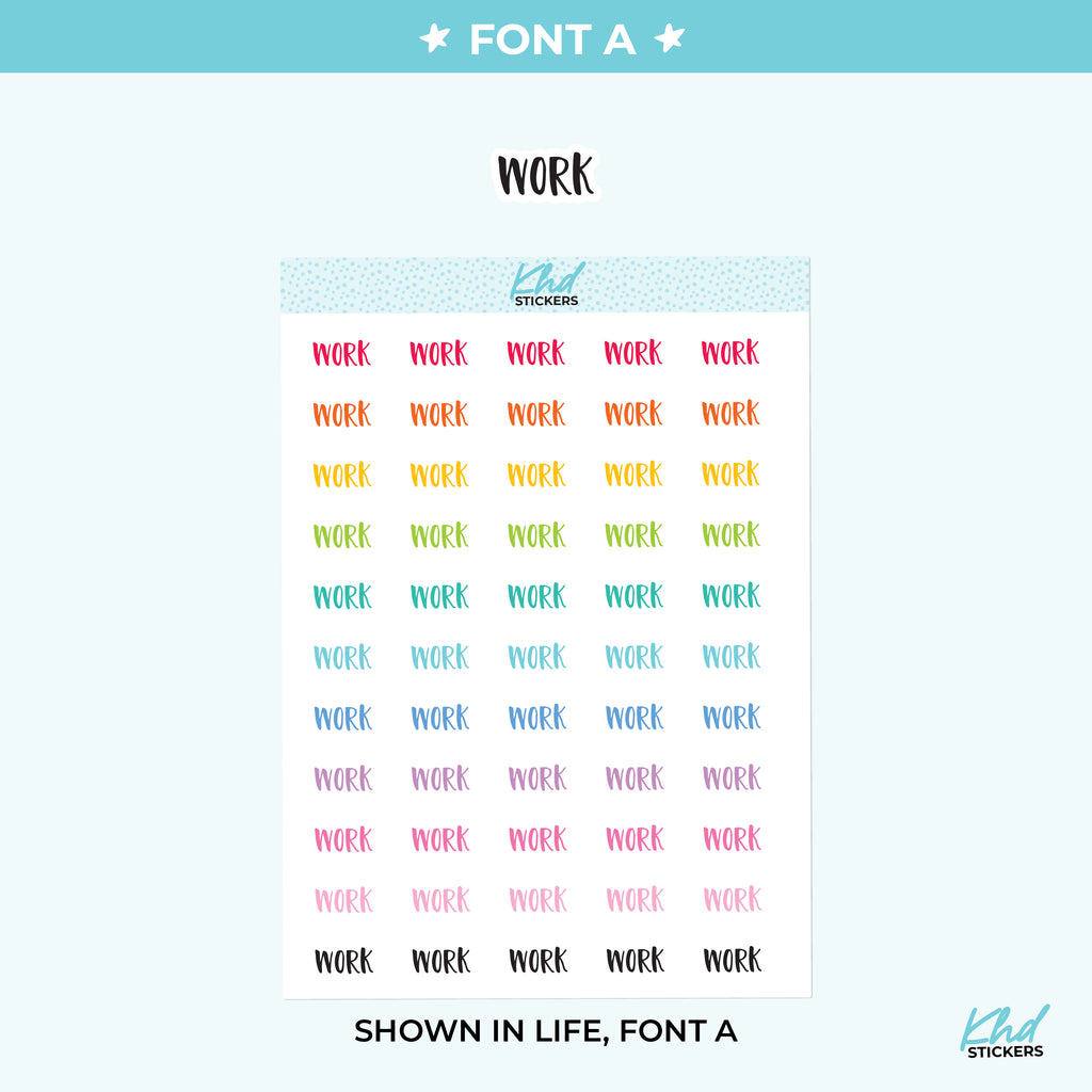 Work Planner Stickers Small