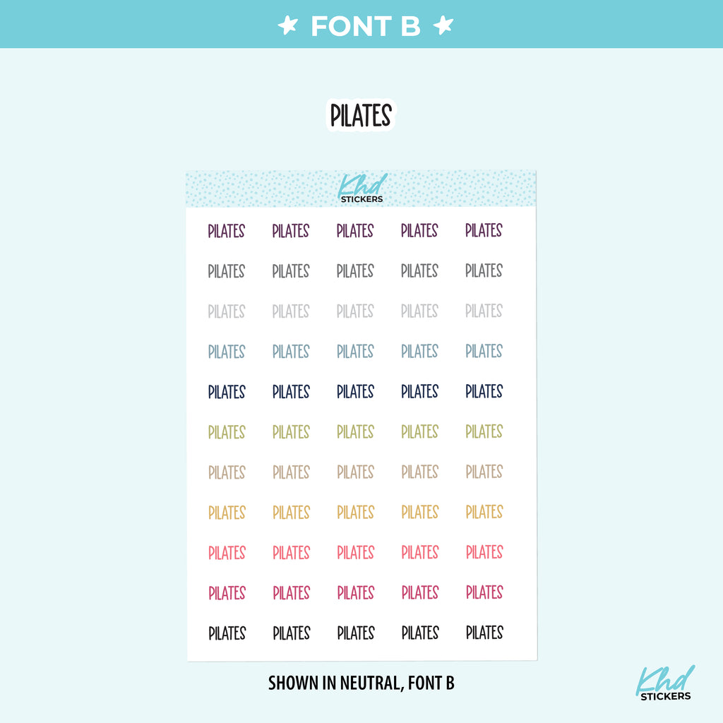 Pilates Planner Stickers Small