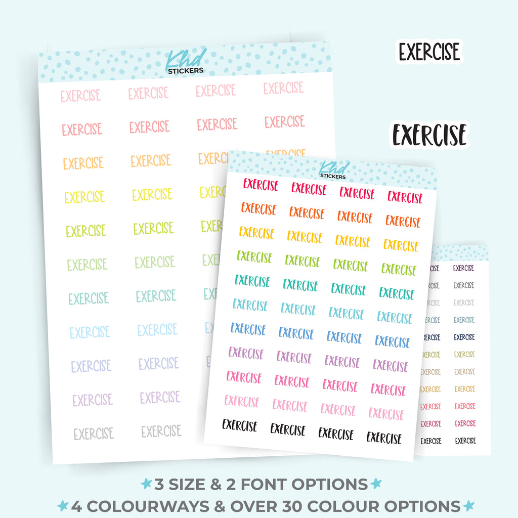 Exercise Planner Stickers Small