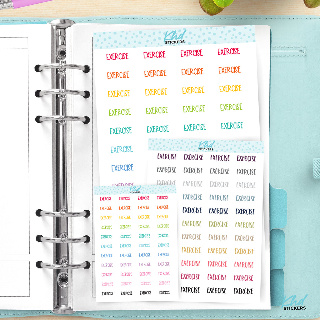 Exercise Planner Stickers Small