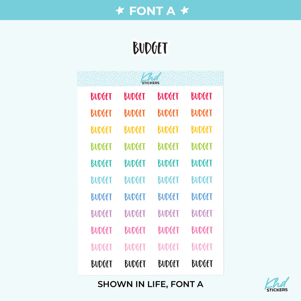 Budget Planner Stickers Small