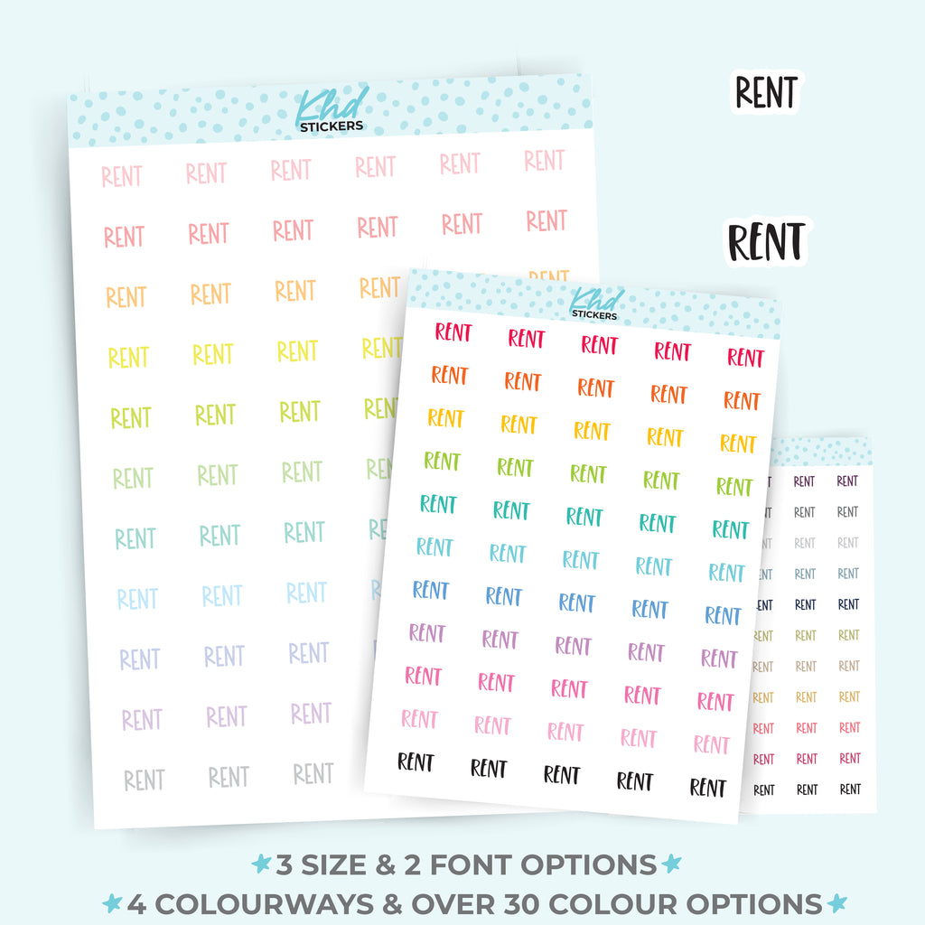 Rent Planner Stickers Small