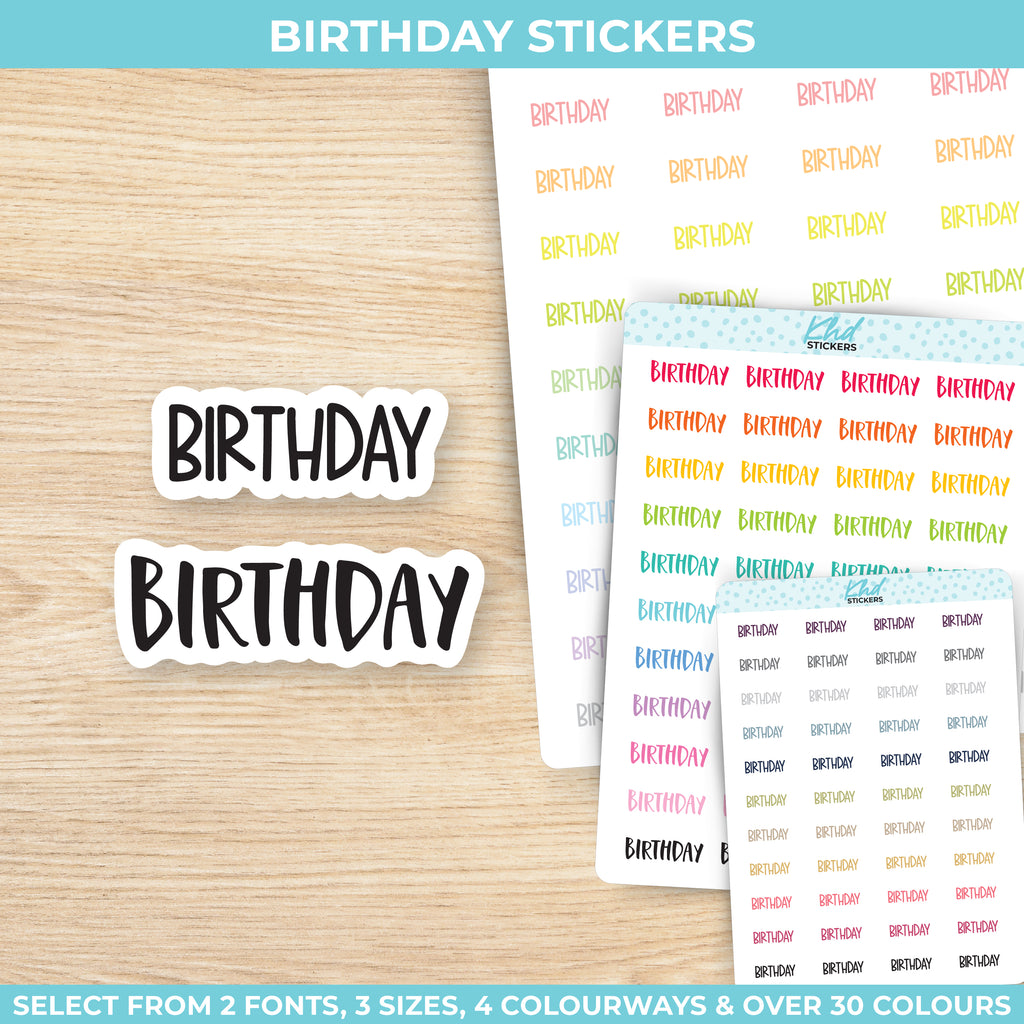 Birthday Planner Stickers Small