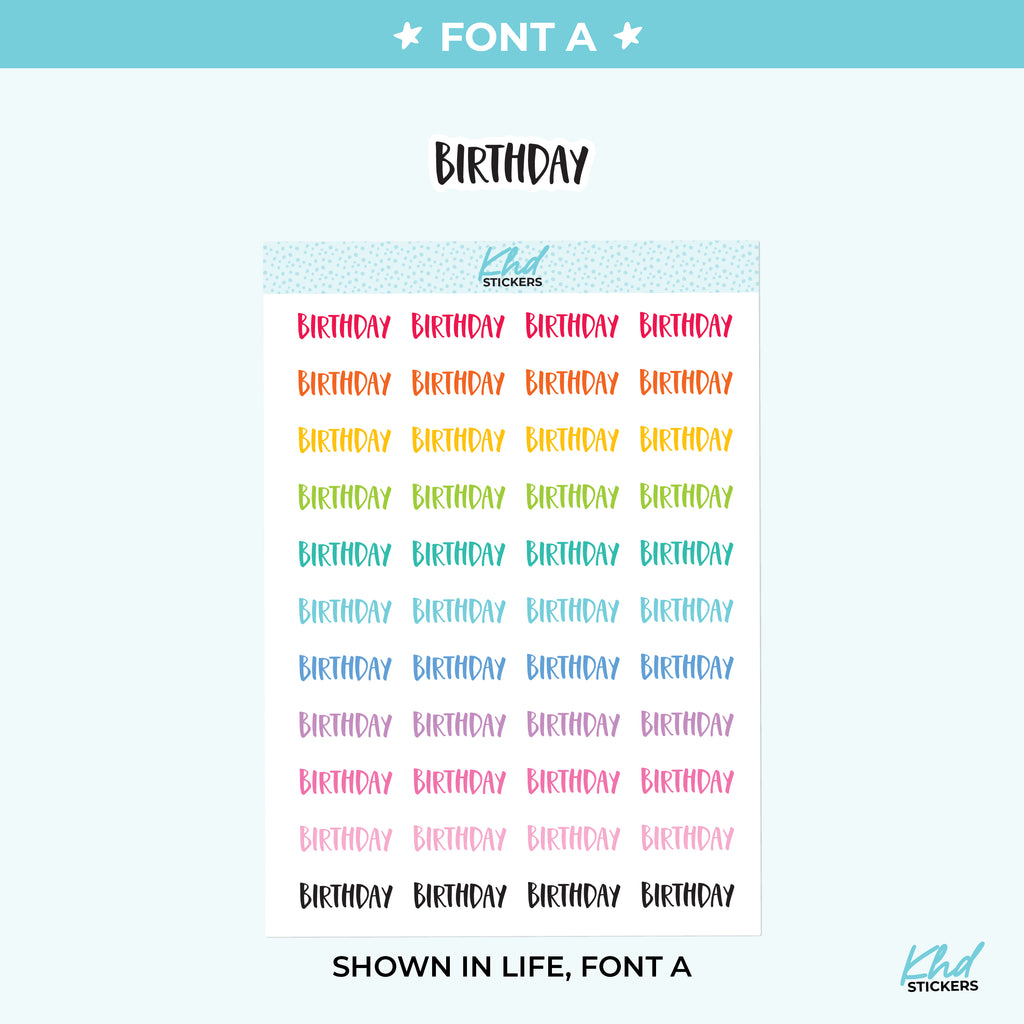 Birthday Planner Stickers Small