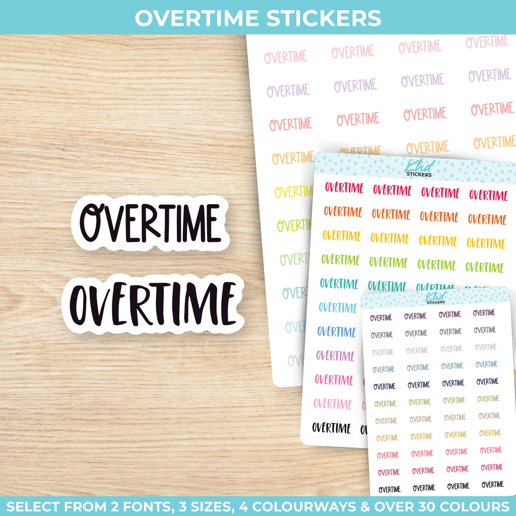 Overtime Planner Stickers Small