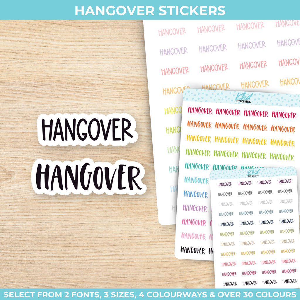 Hangover Planner Stickers Small