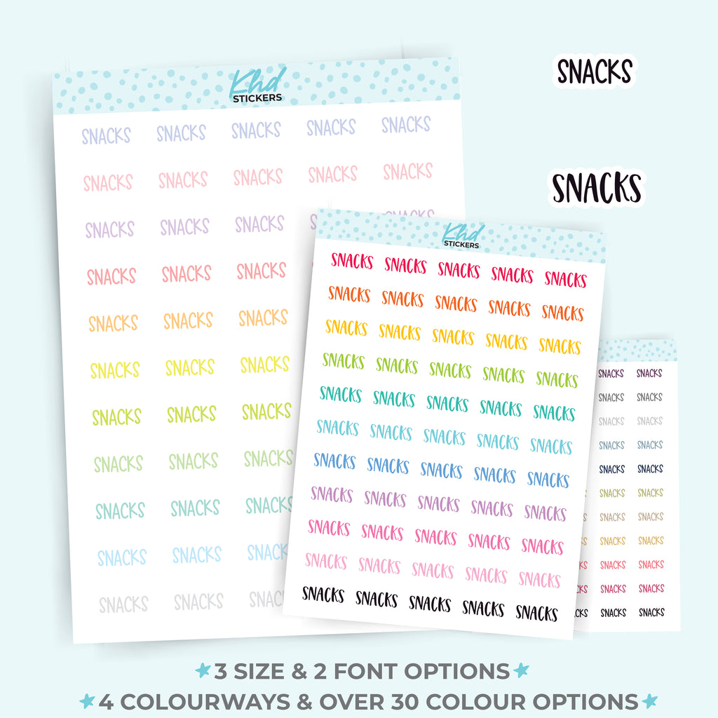 Snacks Planner Stickers Small