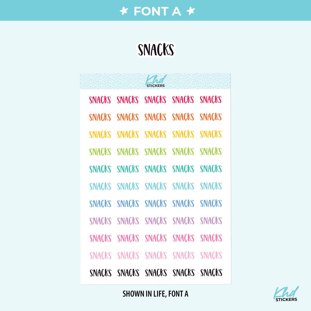 Snacks Planner Stickers Small