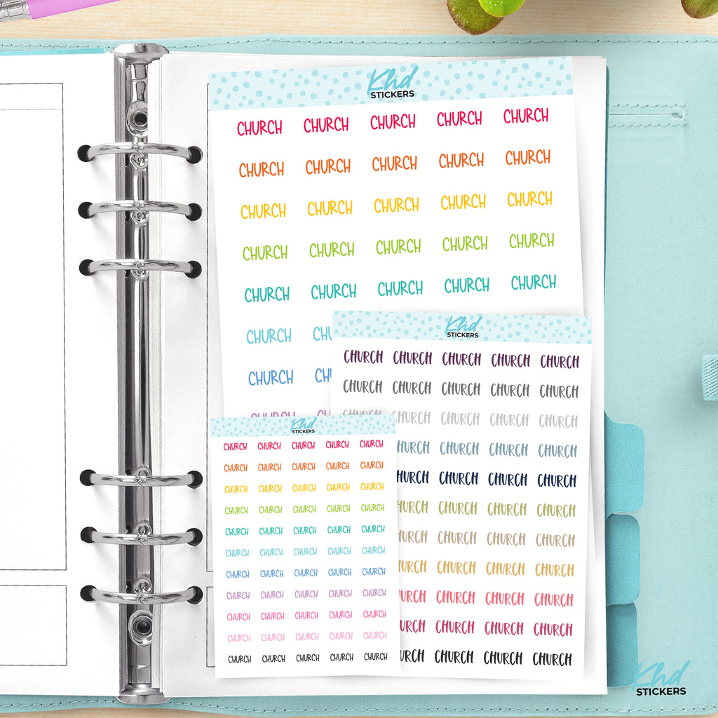 Church Planner Stickers Small