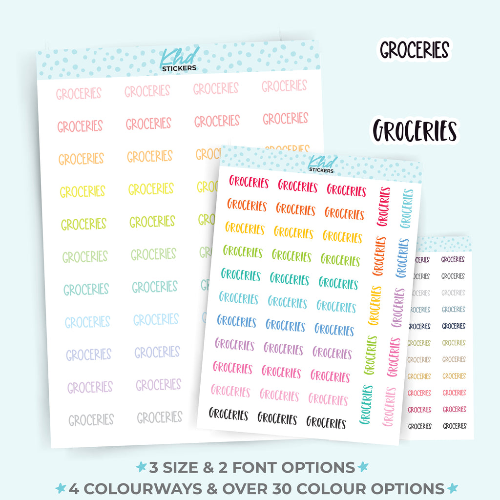 Groceries Planner Stickers Small