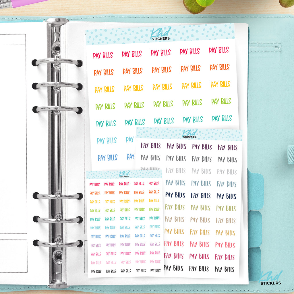 Pay Bills Planner Stickers Small