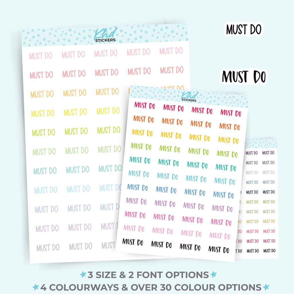 Must Do Planner Stickers Small