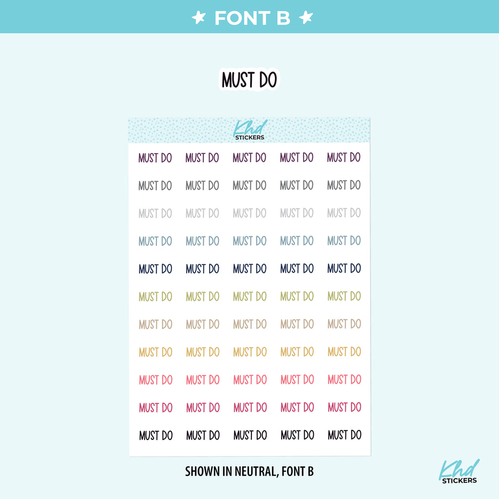 Must Do Planner Stickers Small