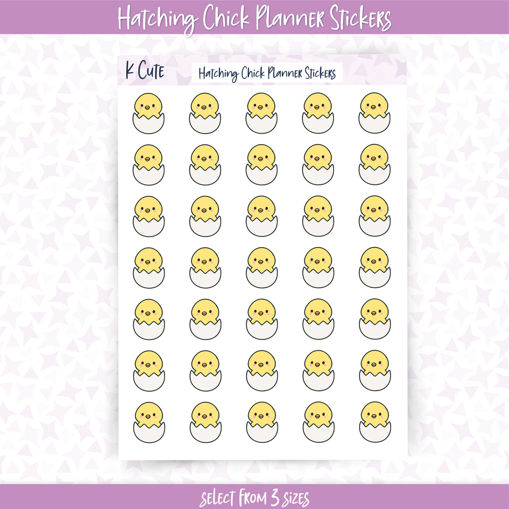 Kawaii Hatching Chick – Cute Spring Planner Stickers Small
