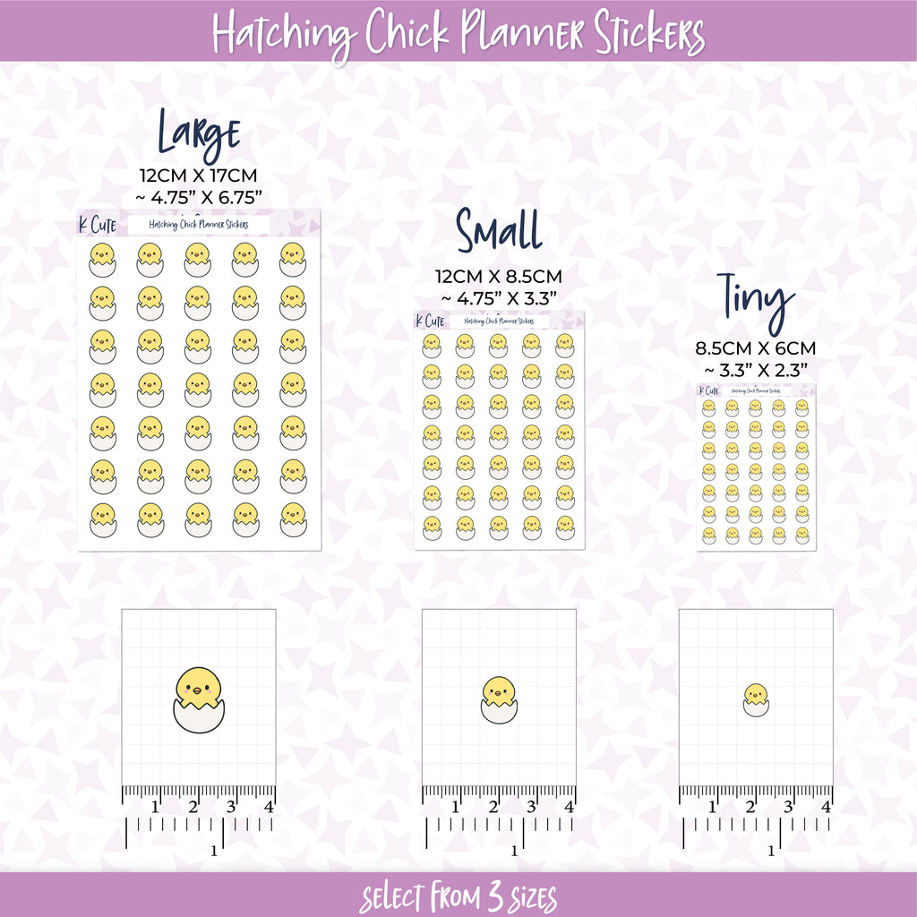 Kawaii Hatching Chick – Cute Spring Planner Stickers Small