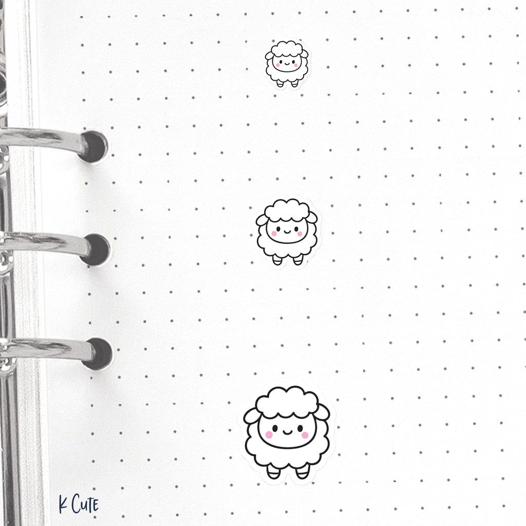 Kawaii Sheep – Cute Animal Planner Stickers Small