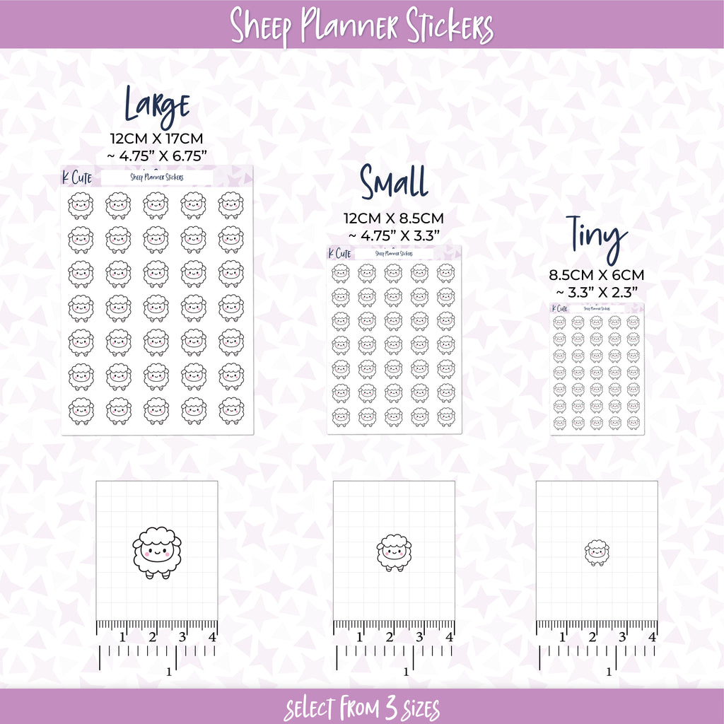 Kawaii Sheep – Cute Animal Planner Stickers Small