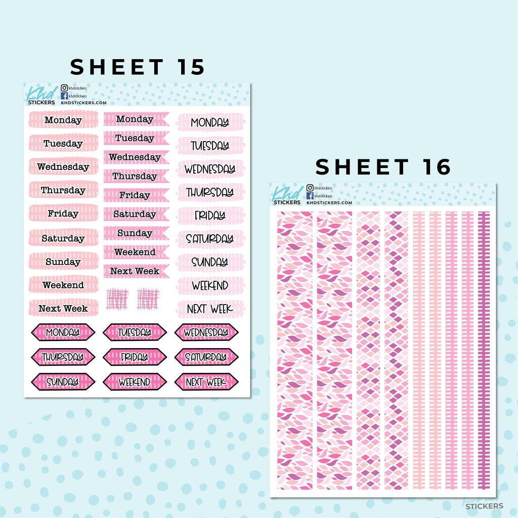 Monthly Functional Planner Sticker Kit - Pretty In Pink