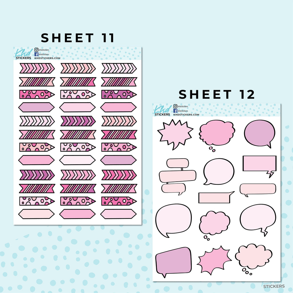 Monthly Functional Planner Sticker Kit - Pretty In Pink