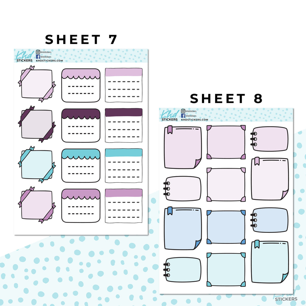 Monthly Functional Planner Sticker Kit - Purple & Blue - Planner Stickers - Kit 4804