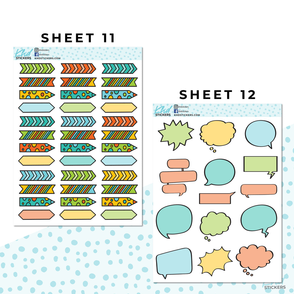 Monthly Functional Planner Sticker Kit - Bright Sherbet