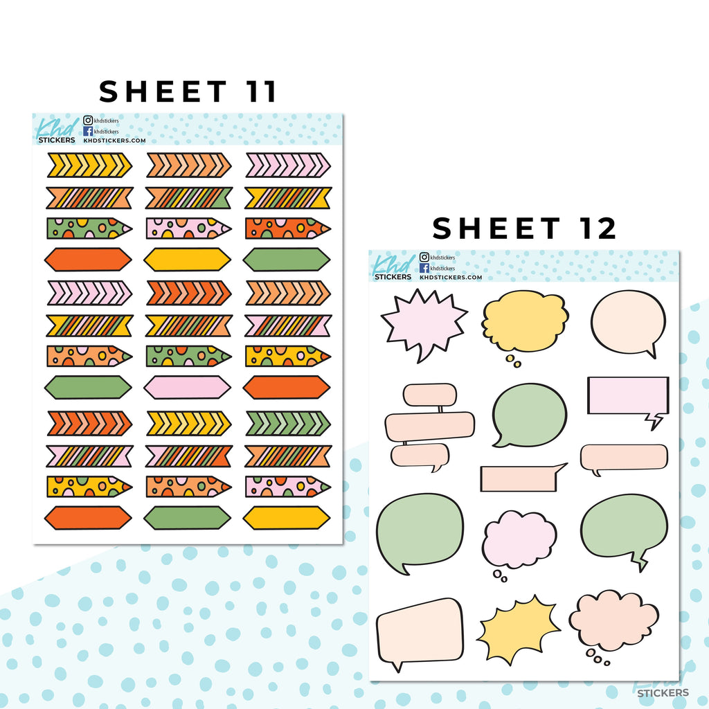 16 Sheets - Monthly Functional Planner Sticker Collection - Planner Stickers - Kit 4812