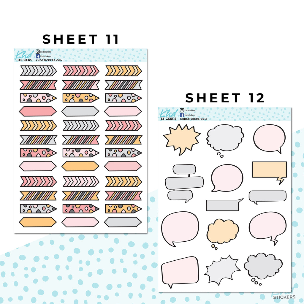 16 Sheets - Monthly Functional Planner Sticker Collection - Soft Winter - Planner Stickers - Kit 4815