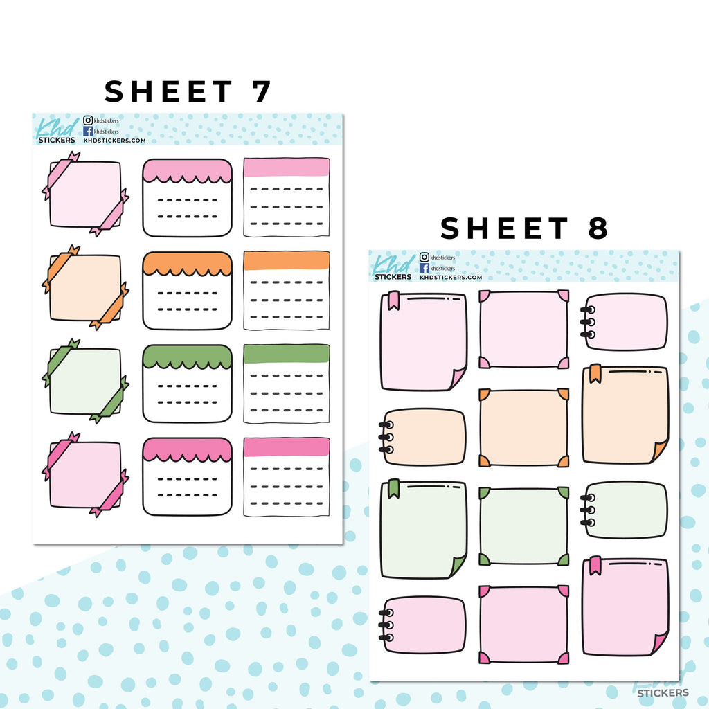 16 Sheets - Monthly Functional Planner Sticker Kit - Summer Bright - Planner Stickers - Kit 4814