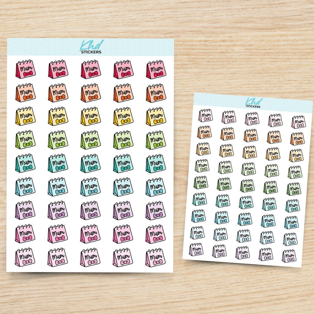 Mum Appointment Reminders Planner Stickers, with over 30 colours and 2 sizes. Removable Vinyl Stickers.