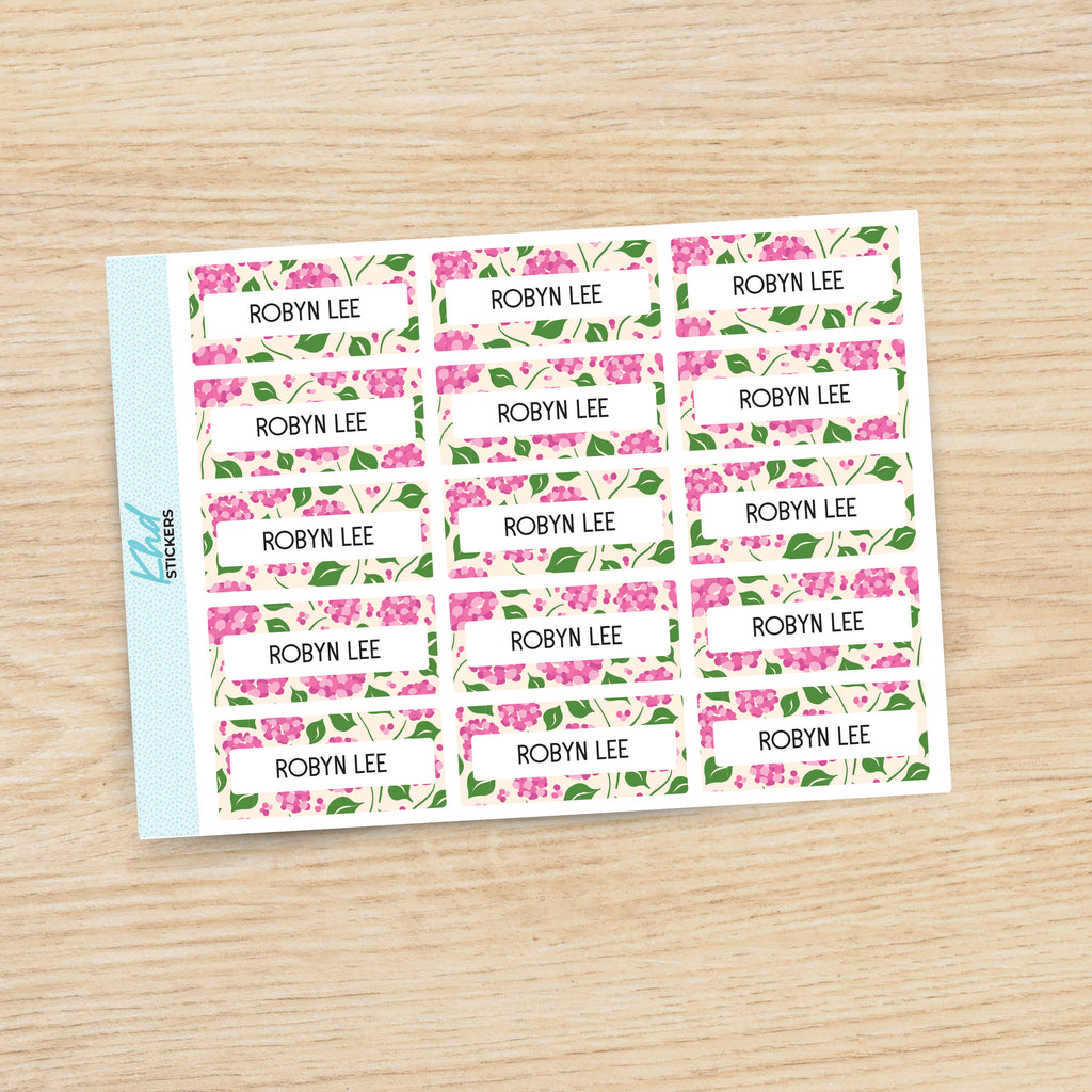 Floral Patterned Name Labels, Personalised Stickers for Everyone, Assorted Colours and Designs in Store