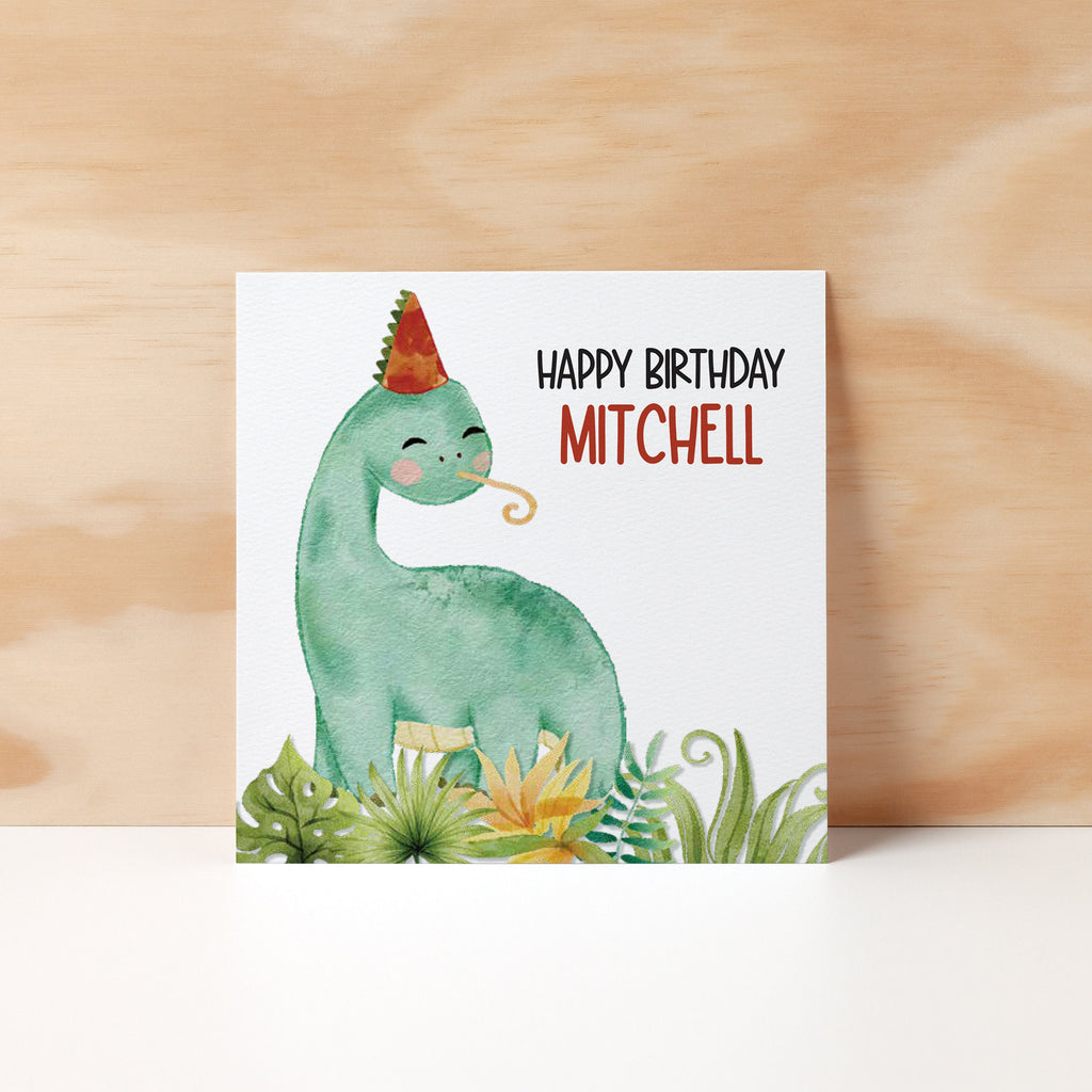 Personalised Dinosaur Birthday Card, Customised, Greeting Card - Birthday Cards - Greeting Cards