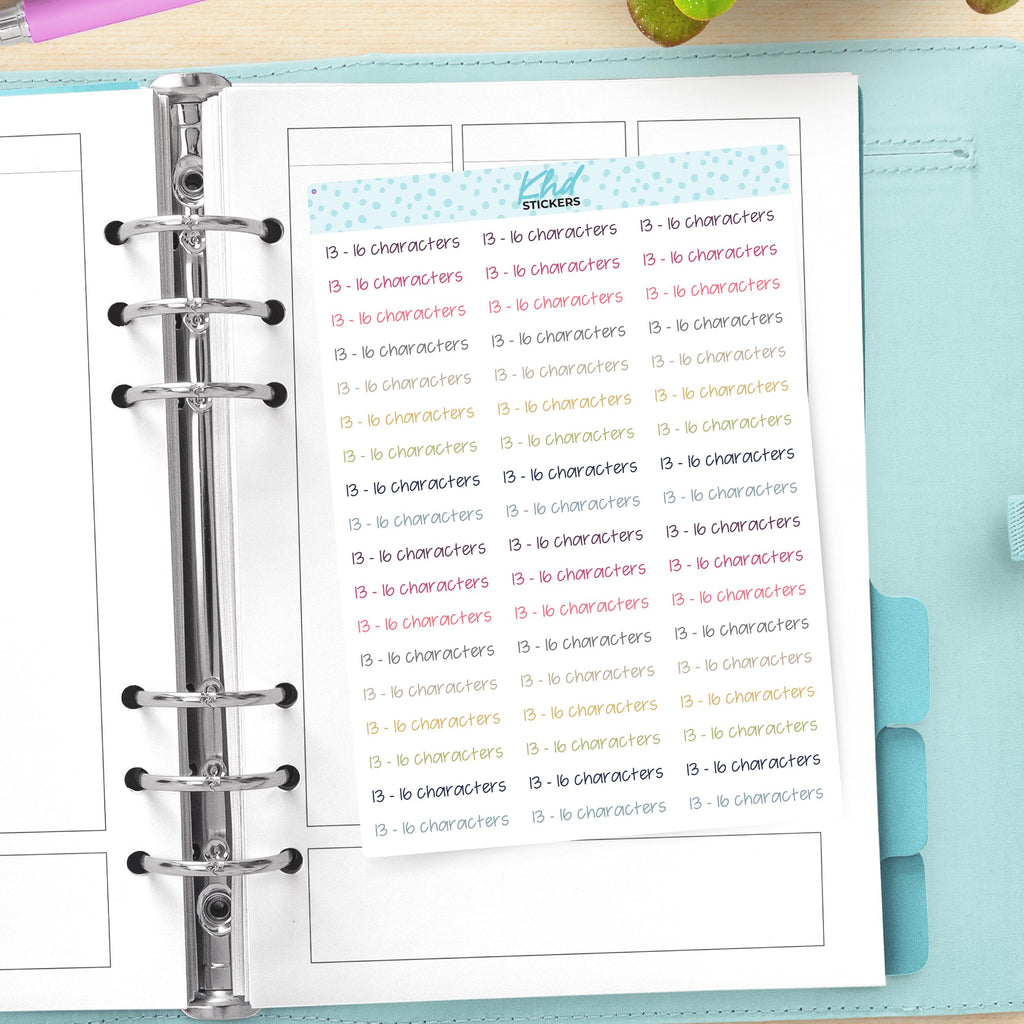 Design Your Own Script Planner Stickers