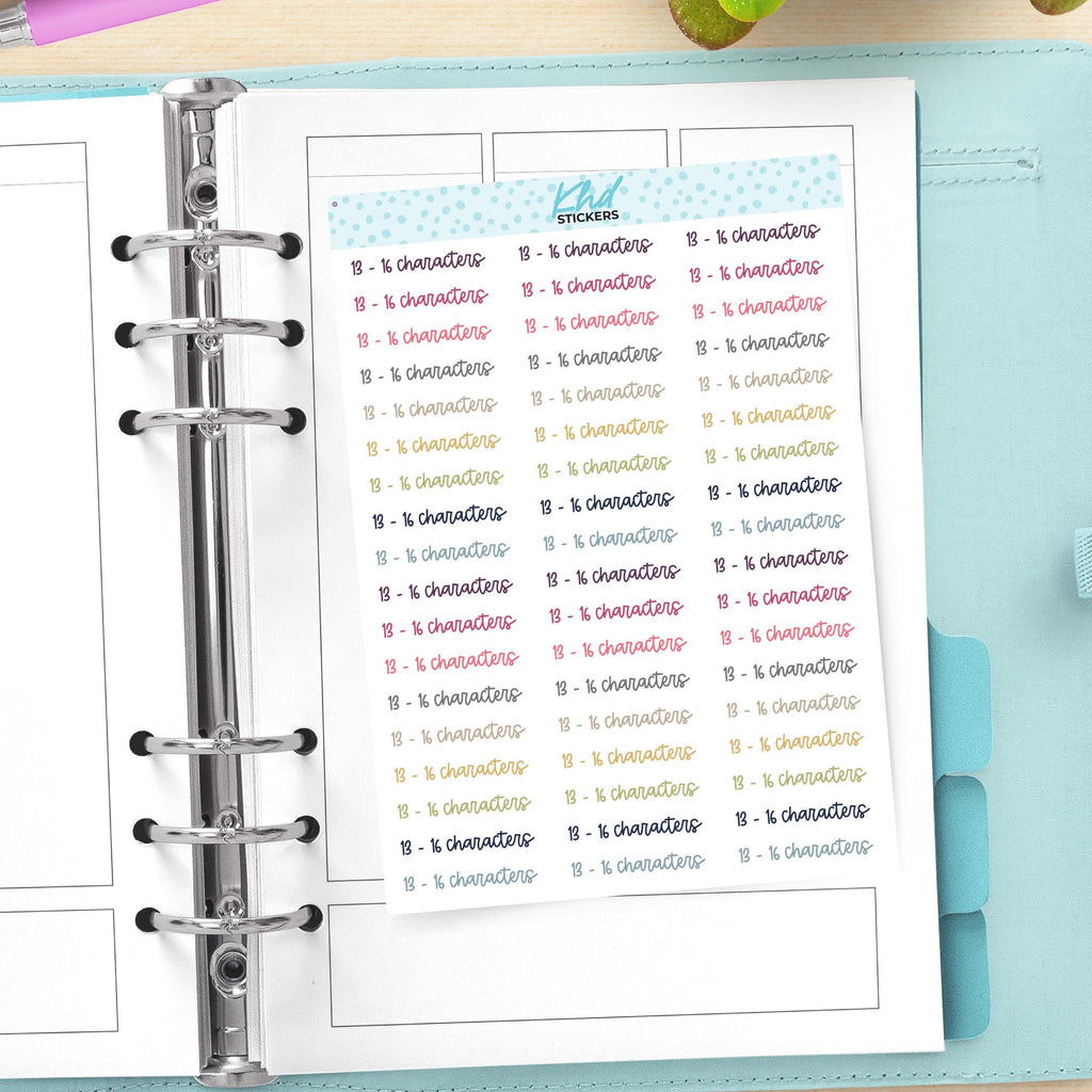 Design Your Own Script Planner Stickers