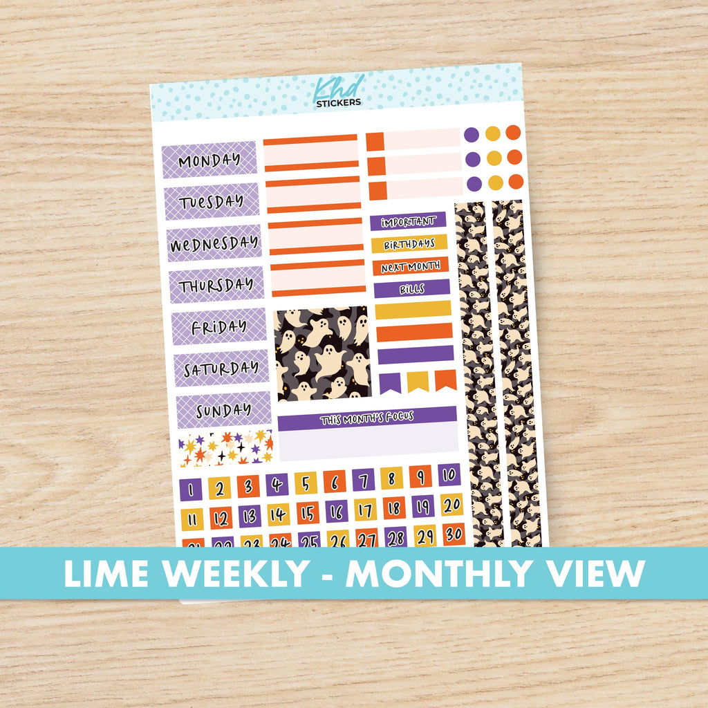 a planner sticker with the words, time weekly, and months